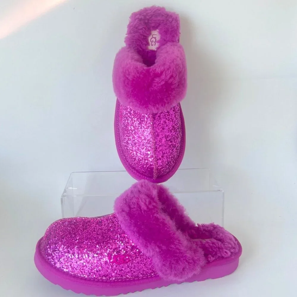 UGG Cozy ll Scuff Kids Purple Glitter Slippers Size Kids 5